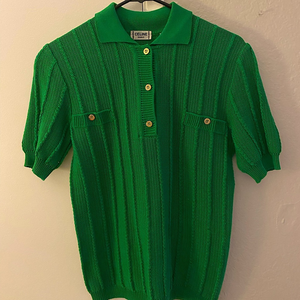 Celine Paris short sleeve sweater vintage